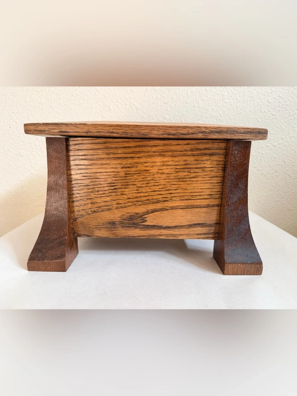 Handcrafted Oak Wood Keepsake Box Rustic Mission Style Storage Box Handmade